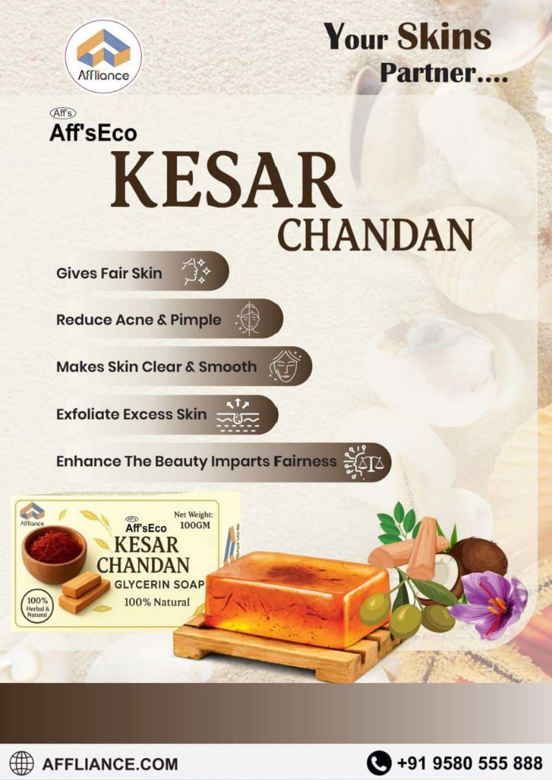 AffsEco Premium Kesar Soap